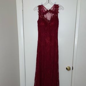 Burgundy lace dress